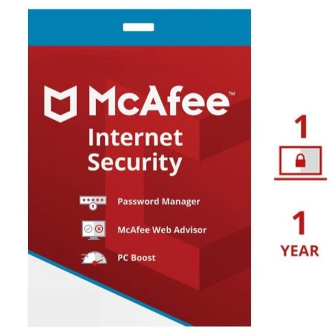 McAfee Antivirus 1 User 1 Year Red  INTERNET SECIURITY