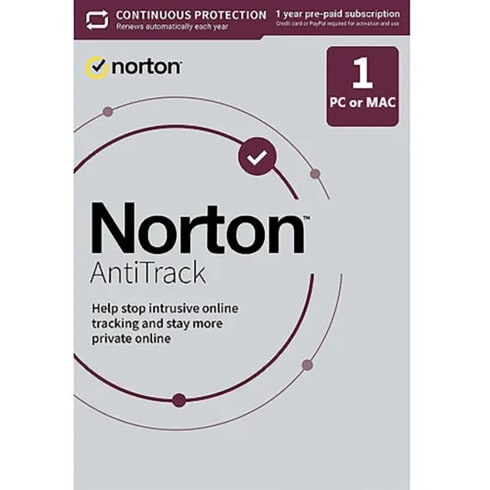 NORTON Antivirus 1 User 1 Year Maroon  Norton AntiTrack
