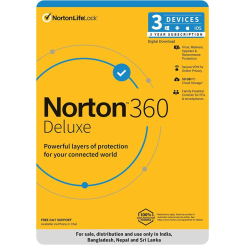 NORTON Antivirus 3 User 3 Year Orange  Norton 360 Deluxe