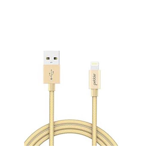 PEBBLE Cables 1 Mtr Gold  Lightning Cable  PNCL10