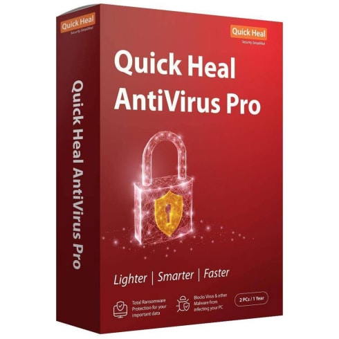Quick Heal Antivirus 2 User 3 Year Red  LR3 AntiVirus Pro