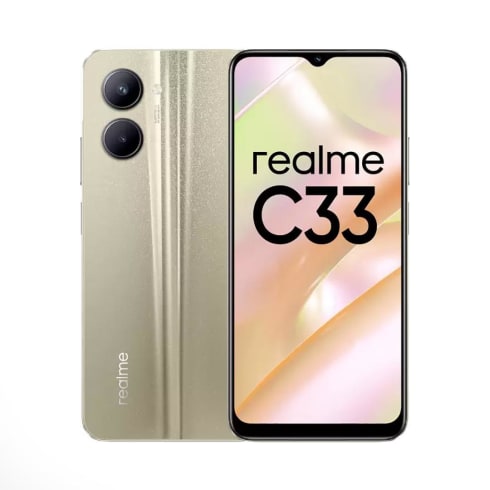 Realme Smart Phones 4GB RAM + 64GB ROM Sandy Gold  C33