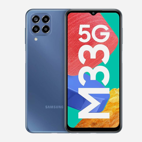 Samsung Smart Phones 8GB RAM + 128GB ROM Blue  Galaxy M33 5G