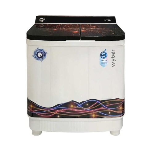 Wybor Washing Machine 9 kg White  (NEW) WSM 9002 GL TOUGHNED GLASS Semi Automatic Top Load