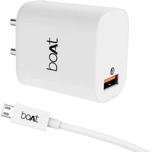 boAt Chargers 18 WATT White  WCD QC3.0 With Micro USB Cable