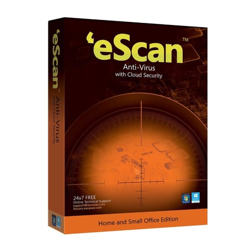 eScan Antivirus 10 User 1 Year Black  EAV
